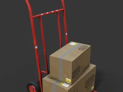 industrial trolley Low-poly 3D model