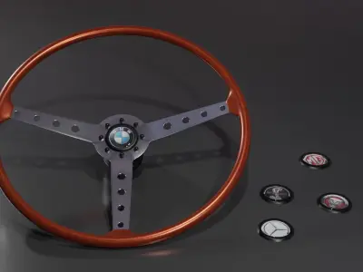 Vintage sport steering wheel 3D model
