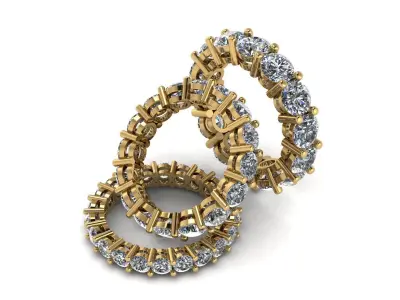 3 Diamond eternity bands  3D print model