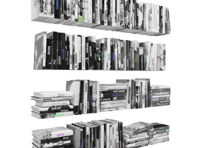 Books 150 pieces 2-1-3 Low-poly 3D model