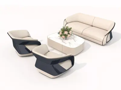Modern Sofa and Armchair 6 3D model