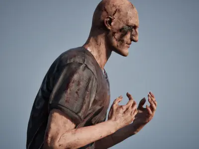 Rigged Horror Zombie - 4K PBR UE4 UE5 Asset Low-poly 3D model