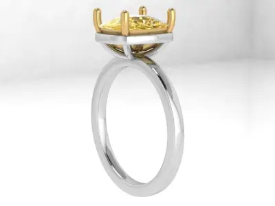 Cushion Cut Ring 4229 3D print model
