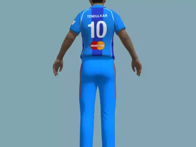 A-Pose Rigged Sachin Tendulkar 3D model