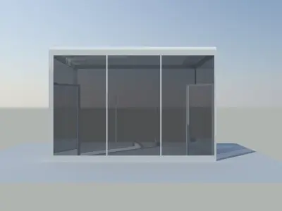 Cubic glass Wall Room 3D model