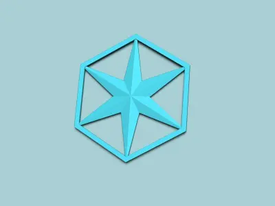 Hexagonal Wall Panel A18 Star - Interior Design Decoration 3D print model