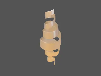 Spiral Ribbon Floating v1 002 Low-poly 3D model