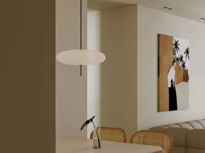 Modern living room dining room interior scenes 132 3D model