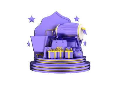 Ramadan Kareem 3d illustration pack 3D model