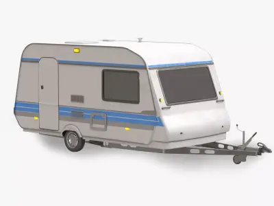 Camper Hobby Low-poly 3D model