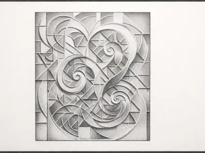 Modern Relief Wall Mural Decor CNC 3D Print 02 3D model