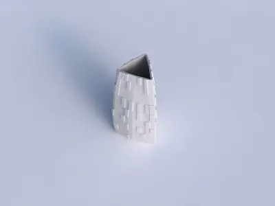 Vase triangle with wavy scattered grid plates 3D print model