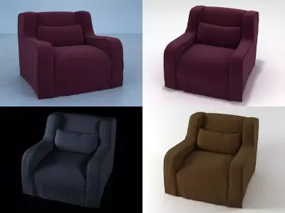 Romeo four different colored chairs 3D model