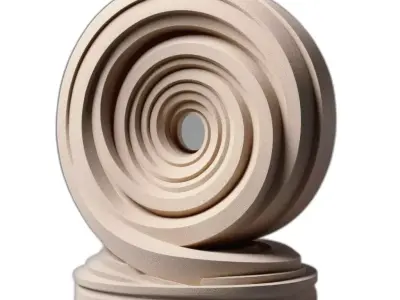 Abstract Spiral Stone Decorative Sculpture Low-poly 3D model