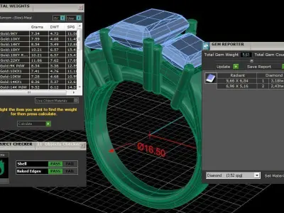 Three gemstone ring  Cg 3 18 3D print model