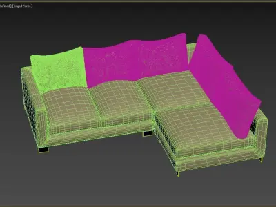Sofa Zara Corner unit small  left hand facing extra deep 3D model