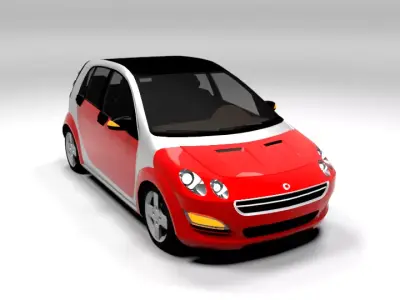 SMART FORFOUR LOWPOLY Low-poly 3D model