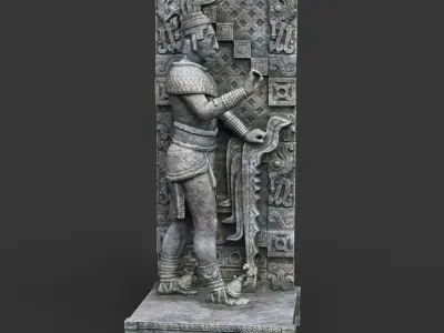 Low poly Mayan Inca Aztec Statue 220505 Low-poly 3D model