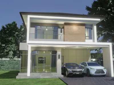 Modern House 3D Model type C1 3D model
