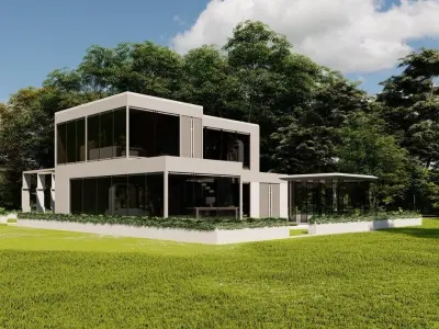 pack Casa Scene- two villa-two modern house 3D model