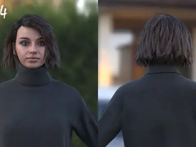 Woman - Casual Outfit 5 - Modular - Rigged Low-poly 3D model