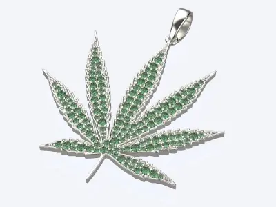 marijuana pendant 3D print model