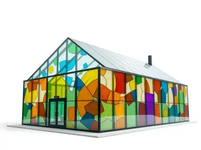 Stained Glass Pavilion model pack Low-poly 3D model
