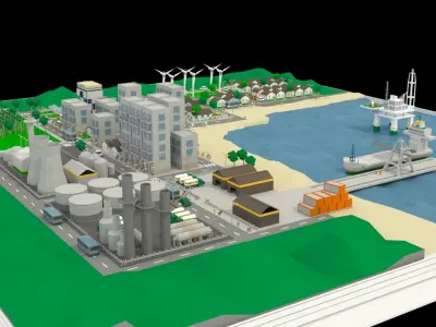 Petrol City - Low poly Low-poly 3D model