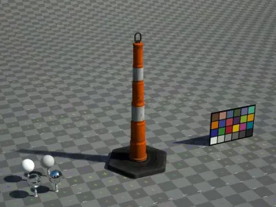 Barrier 2 traffic cone Low-poly 3D model