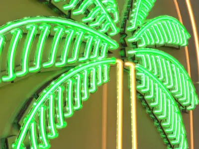 Palm Tree - Neon Sign 3D model