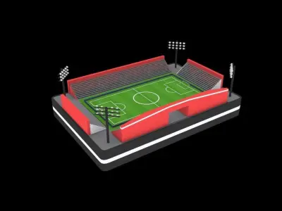 Stadium low poly pack Low-poly 3D model