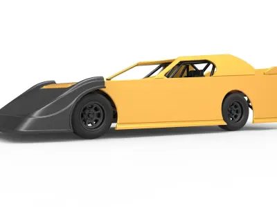 Dirt Modified Super stock car Scale 1 to 25 3D print model