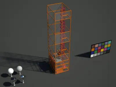 Hoist System Low-poly 3D model