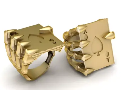 Heart Poker Ring  3d Printable Model 3D print model