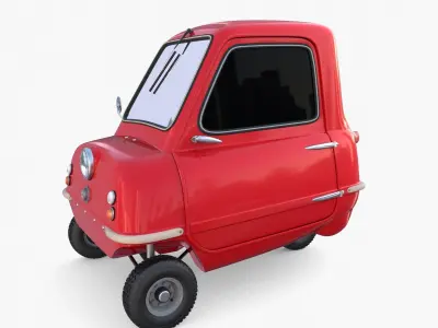 Peel P50 Red with chassis 3D model