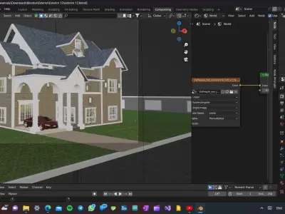 New Classic house exterior 3d model  architecture building Low-poly 3D model