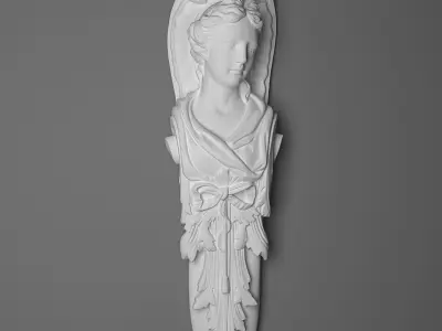 Caryatid-05 3d model statue of woman on wall 3D model