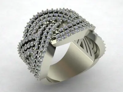 Knit Diamond Luxury Ring  3D print model
