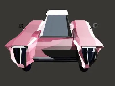 Cartoon Cadillac lowpoly Low-poly 3D model