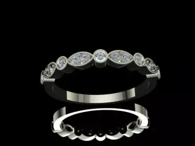 Diamond Rings Tiffany Style  3D print model