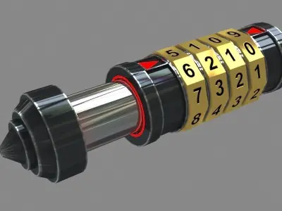 CRYPTEX 3D model lock with numbers Low-poly 3D model