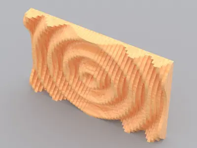 Parametric Wall Sine Pattern 3D model