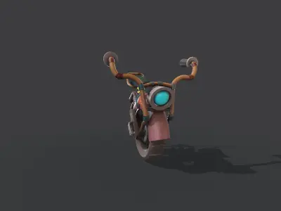 Stylized Motorcycle Low-poly 3D model