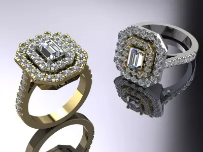 Jewelry Ring Gold 3D print model 58