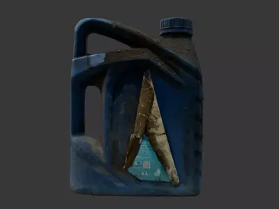 Scanned Dirty Oil Can Low-poly 3D model
