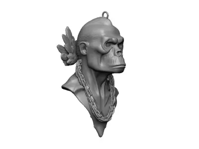gorilla pendant 3D print model