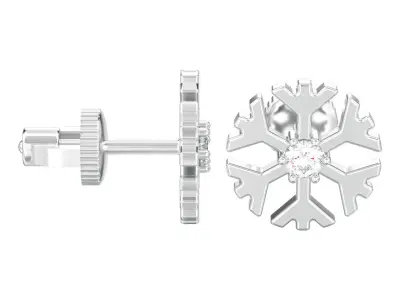Snowflake new year Christmas diamond earrings 3D print model 3D print model