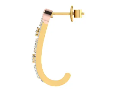 Solitaire Women Drop Earring 3dm STL OBJ FBX Render Details 3D print model shop