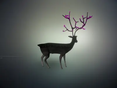 Deer with Flowers 3D model