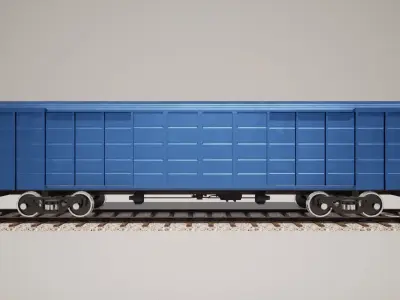 Animated game-ready BoxcarV0 Low-poly 3D model